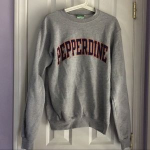 Pepperdine light gray crew neck sweater